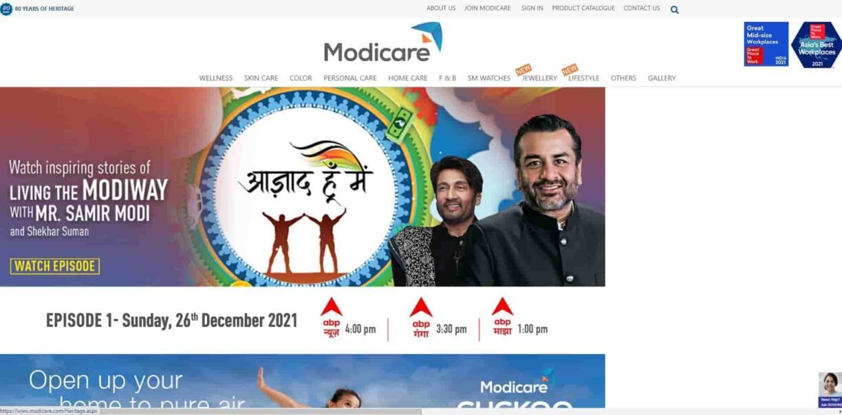 Top 5 Direct Selling Company in India 2022 in Hindi 2. Modicare Limited-min